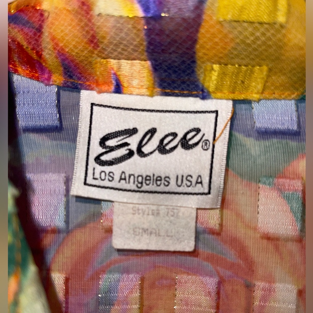 Vintage Elee. Size M/L. Colorful Floral Women's Blouse - Picture 5 of 6